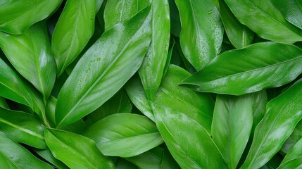 Fototapeta premium Green Jungle Leaves Seamless Texture in a Tropical Ambiance Natural Background