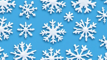 Light Blue Seamless Snowflake Background with Cool and Cheerful Winter Holiday Design