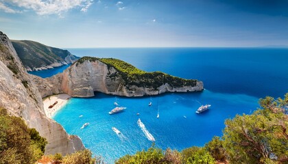 visiting card of the island of zakynthos bay navagio