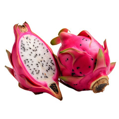 Dragon fruit isolated on a transparent background