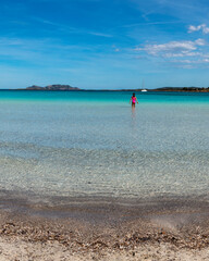 Obraz premium Crystalline sea on the beach of Porto Istana, Olbia, Sardinia, Italy