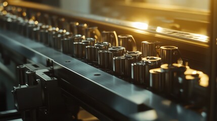 Obraz premium Conveyor Belt System in a Factory Setting