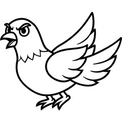 Dove Bird Vector Illustration – Cartoon, Clipart & Line Art Design on White Background, Dove bird vector clipart in cartoon, line art, and illustration style on a white background.
