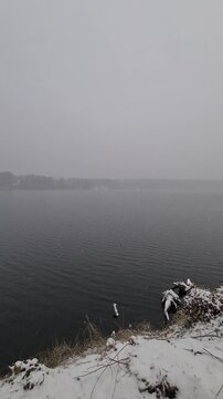 atmospheric winter at the lake in Strausberg (Germany/Brandenburg)