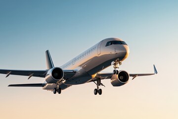 Naklejka premium Airplane Preparing to Land