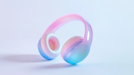 holographic headphones on light background