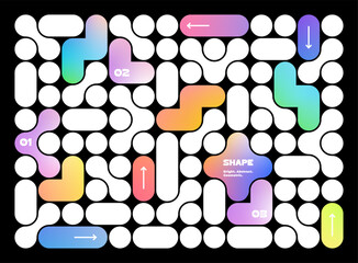 Geometric Pattern Design with Metaball Shapes and Gradient. Abstract Vector Background