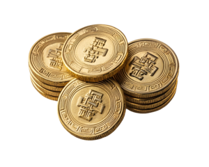 Stacked gold coins representing finance, investment, and prosperity.