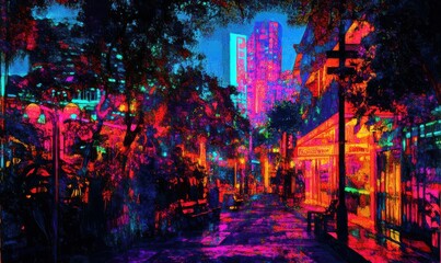 Neon Cityscape: A Digital Tapestry