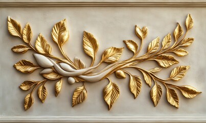 An engaging bas-relief design with stucco moulding. A golden leafy branch enhances the cover. Great for cards, invitations, and packaging.
