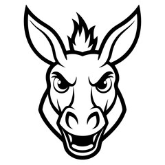 Donkey Animal Vector Illustration – Cartoon, Clipart & Line Art Design on White Background,  Donkey animal vector clipart in cartoon, line art, and illustration style on a white background.