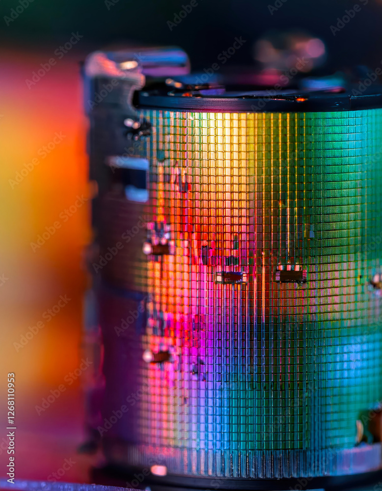 Poster showcasing a digital camera sensor plates vibrant colors and intricate details