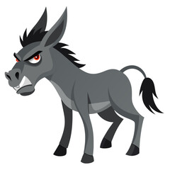 Mule Animal Vector Illustration – Cartoon, Clipart & Line Art Design on White Background, Mule animal vector clipart in cartoon, line art, and illustration style on a white background.