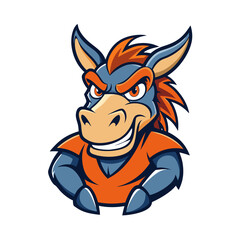 Mule Animal Vector Illustration – Cartoon, Clipart & Line Art Design on White Background, Mule animal vector clipart in cartoon, line art, and illustration style on a white background.