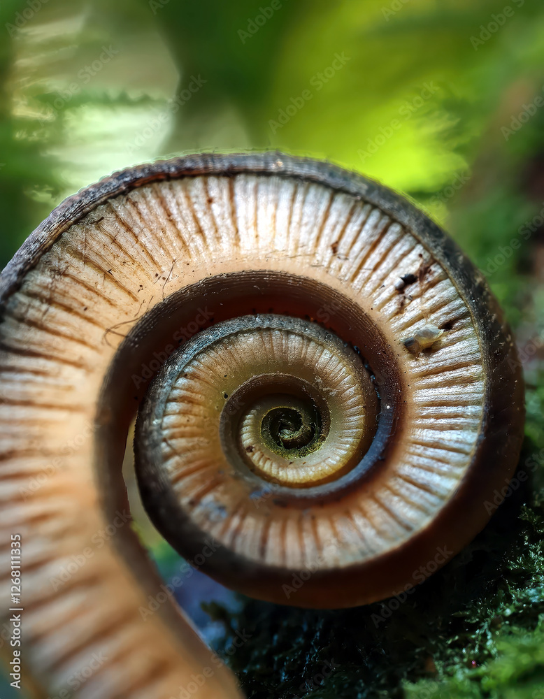 Aufkleber exploring the beauty of the fibonacci spiral in a natural setting with precise ratio measurements
