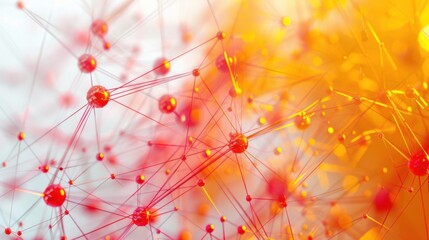 Abstract representation of internet communication using vibrant wires. Red, orange, and yellow wires on a white background, shallow DOF for emphasis