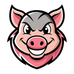 Pig Animal Vector Illustration – Cartoon, Clipart & Line Art Design on White Background, Pig animal vector clipart in cartoon, line art, and illustration style on a white background.