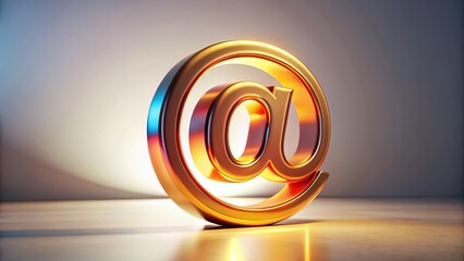 Obraz premium 3D Rendered At Symbol, Modern Email Sign, Digital Communication, Abstract At Sign, Technology Graphic