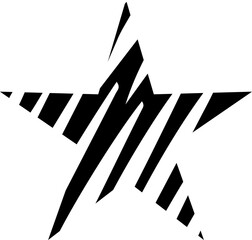 a set of five-pointed stars in red and yellow in gradient fill on a white background