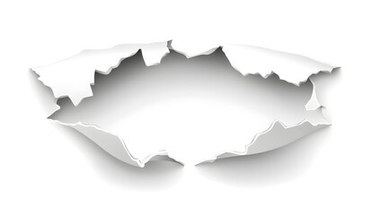 Fototapeta premium torn paper hole, ripped paper, hole in paper, paper texture, design element, background, abstract, template, mockup, frame, copy space, grunge, distressed, damaged, ragged, rough, jagged, broken.