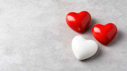 hearts on grey background