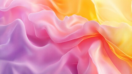 Fototapeta premium Soft Draped Fabric in Pastel Hues of Pink and Yellow