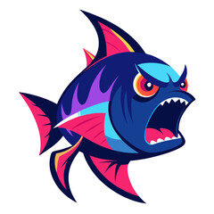 Neon Tetra Fish Vector Illustration – Cartoon, Clipart & Line Art Design on White Background, Neon tetra fish vector clipart in cartoon, line art, and illustration style on a white background.