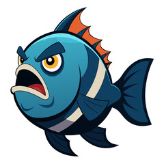 Oscar Fish Vector Illustration – Cartoon, Clipart & Line Art Design on White Background, Oscar fish vector clipart in cartoon, line art, and illustration style on a white background.