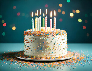 birthday cake with 8 candles