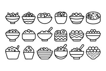 breakfast  oatmeal and cereals editable stroke out