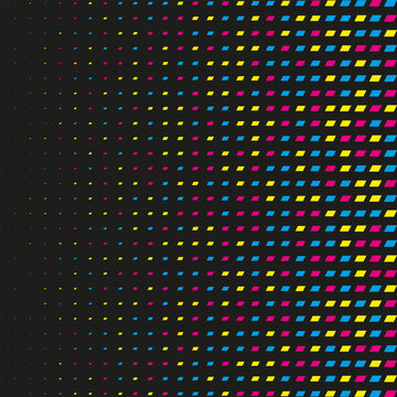 Linear Gradient Parallelograms CMY Halftone Pattern