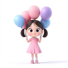 girl with balloons stock image