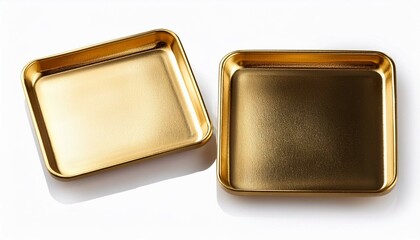 gold plates isolated on black
