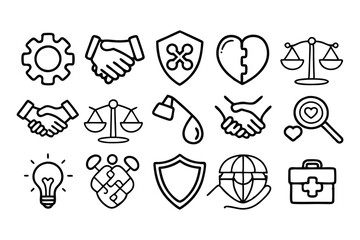 business ethics and core values editable stroke out