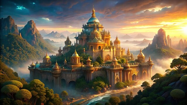 Aerial View of Ancient City Bangkok's Majestic Sumeru Mountain Palace - Drone Photography