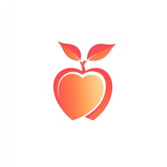 Fototapeta premium Peach fruit logo design, colorful fruit icon, stylized fruit graphic, perfect for healthy food or nature branding