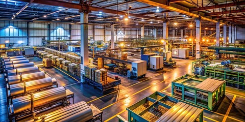 Aerial View of US Postage Stamp Printing Facility - Vintage Design