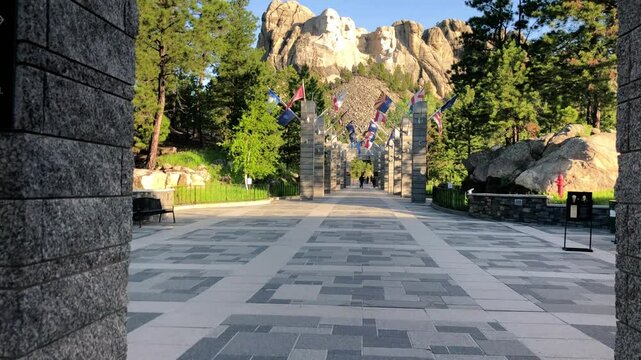 Mount Rushmore National Monument on a sunny summer day of July, South Dakota