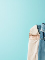Comparison of dirty versus freshly laundered clothes on a vibrant background showcasing cleanliness and organization. Generative AI
