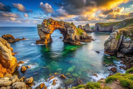 Asturian Coastal Arch: Natural Bridge at Playa de la Huelga, Hontoria