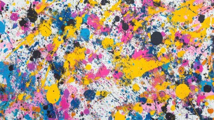 Abstract Colorful Splatter Paint Artwork