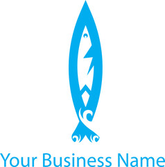 Dynamic Surfboard Shark Logo for Coastal and Water-Based Businesses