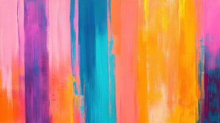 Abstract Colorful Vertical Brushstrokes Painting