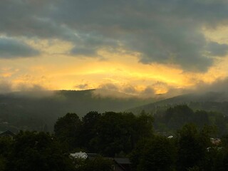 Fototapeta premium sunset in the mountains