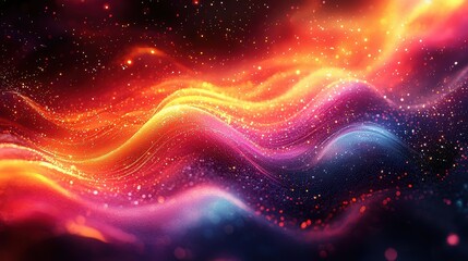 Obraz premium Vibrant abstract waves of color and light create a mesmerizing visual effect.