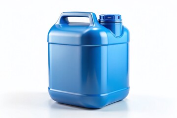 Blue Plastic Canister, 3D Render, White Background, Storage Container, Cleaning Supplies