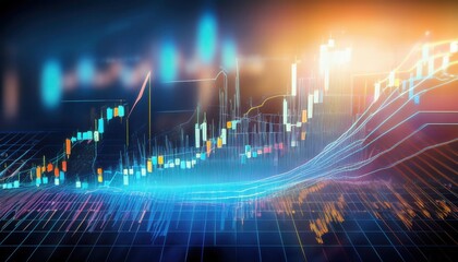 Abstract Cryptocurrency Trading Graph with AIPowered Market Insights