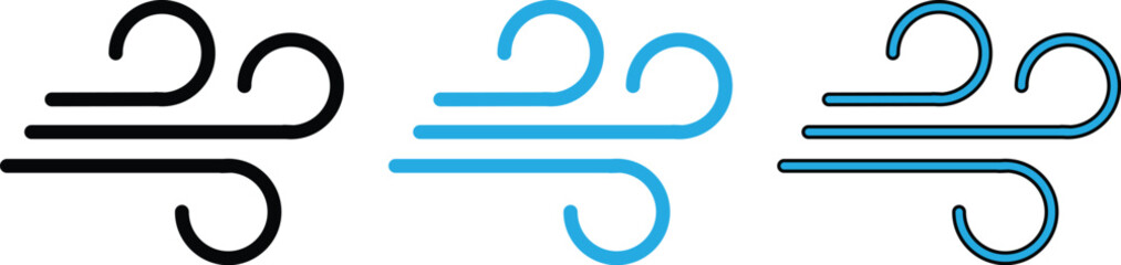 Wind Icon Set. Air Conditioner vector illustration. design in trendy style