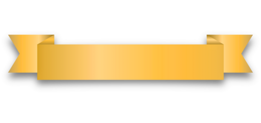 Gold ribbon label banner isolated on transparent background. Golden label with soft shadow, Luxury ribbon template banner. blank badge, sticker. wrap element template for text, price, promotion. PNG 