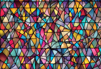 decorative stained glass with symmetrical artistic designs
